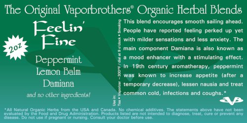 Vaporbrothers Organic Herbal Blend - Feeling Fine - Bulk - 1lb Herbal Blend, Vaporizer Blend, Organic Herbal Blend, Vaporbrothers